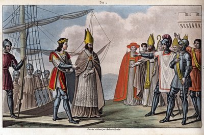 Luis IV de Ultramar (921-954), dinastía carolingia. Fue traído de Inglaterra a Francia por Guillaume, Arzobispo de Sens, para recuperar bajo la tutela de Hugo el Grande de Ambroise Tardieu