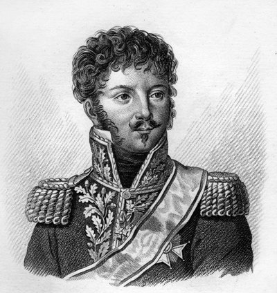 Louis Pierre de Montbrun (1770-1812) Caballero de Montbrun y del Imperio, luego Barón de Montbrun y del Imperio, luego Conde de Montbrun- en "Retratos de los generales franceses que siguieron a las victorias y conquistas de los franceses". Grabado por Ambr de Ambroise Tardieu