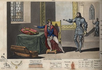 Luis XI (1423-1483) es retenido prisionero en Peronne, y desde su apartamento puede ver la torre donde Carlos III murió después de 6 años de cautiverio. Solo recuperó la libertad después de jurar sobre la Cruz de Carlomagno que mantendría fiel el tratado q de Ambroise Tardieu