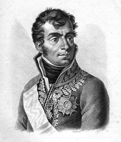 Mariscal Auguste Frederic Louis (Auguste-Frederic-Louis) de Viesse de Marmont (1774-1852), Duque de Raguse - Retratos de los generales franceses tras las victorias y conquistas de los franceses. Grabado por Ambroise Tardieu en 1818. Colección Stella. de Ambroise Tardieu