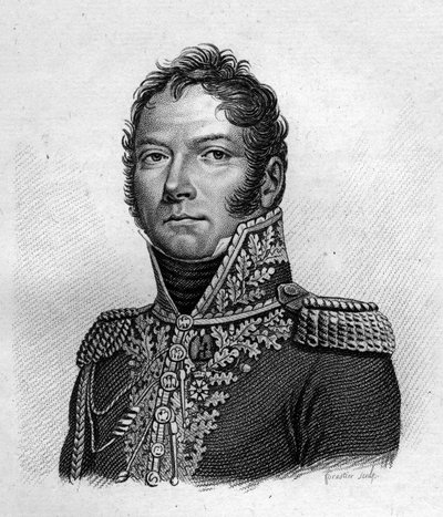Retrato de Paul Jean Baptiste Poret de Morvan (1777-1834) General de brigada- en “Portraits des generaux francais en suite les victoires et conquetes des Francais”. Grabado por Ambroise Tardieu en 1818. Colección Stella. de Ambroise Tardieu