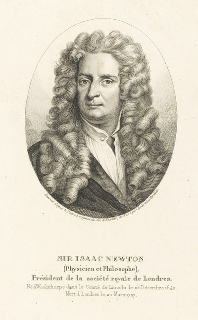 Retrato de Sir Isaac Newton 1642-1727, c. 1830-1840 de Ambroise Tardieu