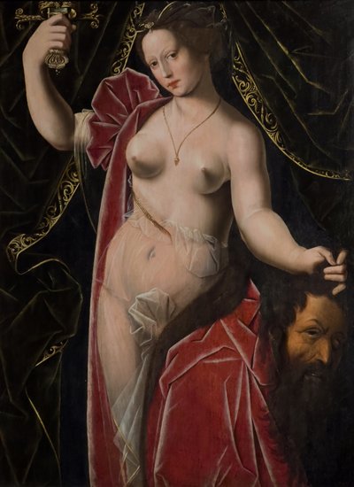 Judith sosteniendo la cabeza de Holofernes, c. 1530-1533 (Óleo sobre madera) de Ambrosius (after) Benson