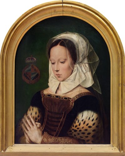 Mujer rezando (óleo sobre tabla) de Ambrosius (after) Benson