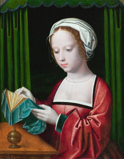 La lectura de la Magdalena (óleo sobre tabla) de Ambrosius (follower of) Benson