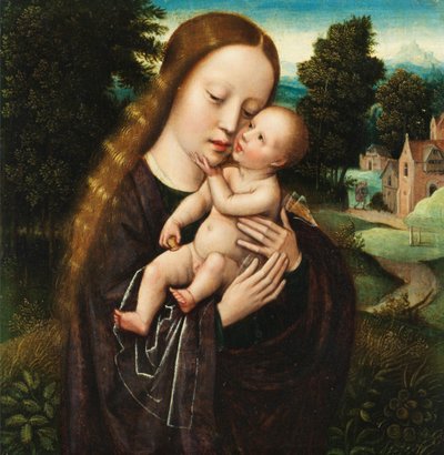 Ambrosius Benson María con el Niño en un paisaje de Ambrosius Benson