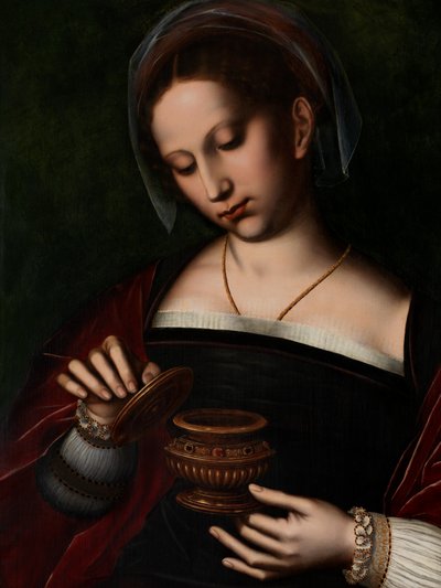 Detalle de María Magdalena (óleo sobre lienzo) de Ambrosius Benson