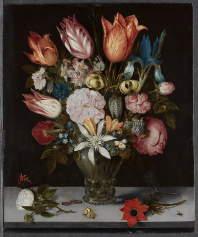 Flores en un vaso, 1606 de Ambrosius Bosschaert
