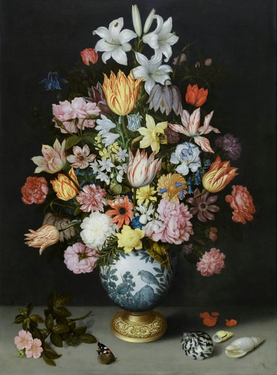 Naturaleza muerta de flores en un jarrón Wan Li de Ambrosius the Elder Bosschaert