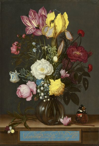 Ramo de flores en un jarrón de vidrio de Ambrosius the Elder Bosschaert