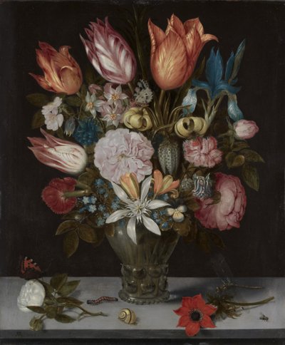 Flores en un vaso, 1606 de Ambrosius the Elder Bosschaert