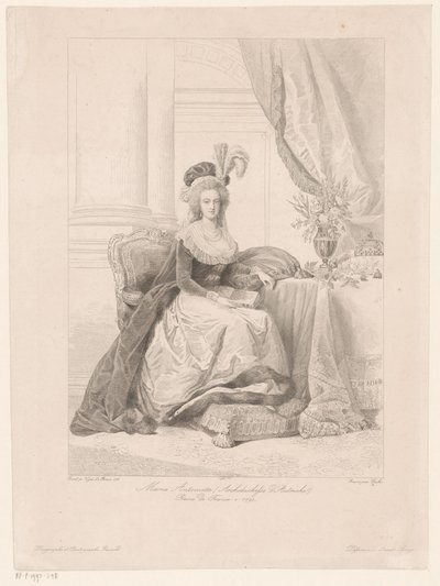 Retrato de María Antonieta, Reina de Francia de Amédée Félix Barthélemy Geille