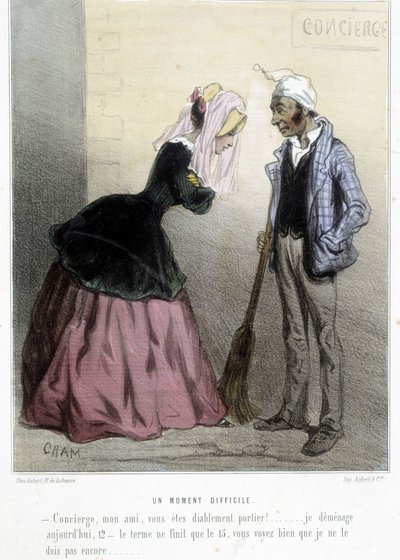 Un momento difícil (el alquiler) - en “Madeleines” de Cham, v.1870-1880 de Amédée de Noé