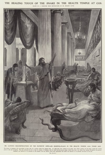 El toque curativo de la serpiente en el templo de la salud en Cos de Amedee (after) Forestier