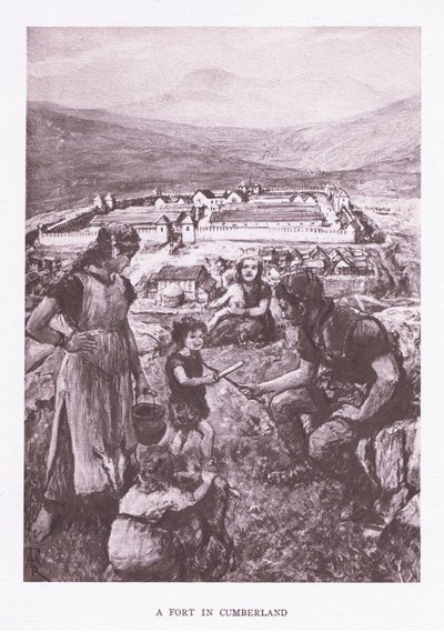 Un fuerte en Cumberland, ilustración de El Soldado Romano, 1928 de Amedee Forestier