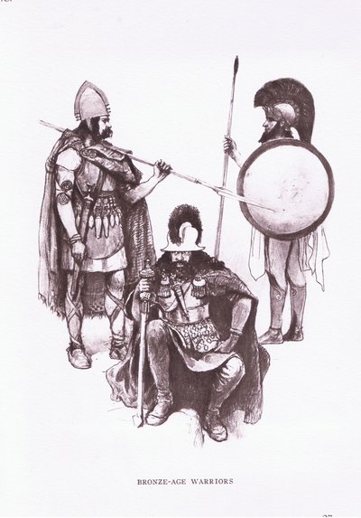 Guerreros de la Edad de Bronce, ilustración de 
