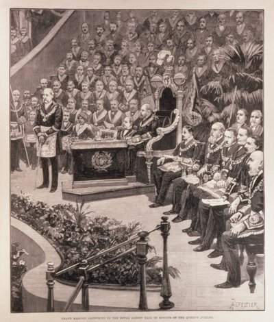 Gran reunión masónica en el Royal Albert Hall en honor al Jubileo de la Reina, de 