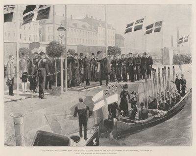 El tour continental del Rey Eduardo, Su Majestad despidiéndose del Rey de Suecia en Helsingborg, 20 de septiembre de Amedee Forestier