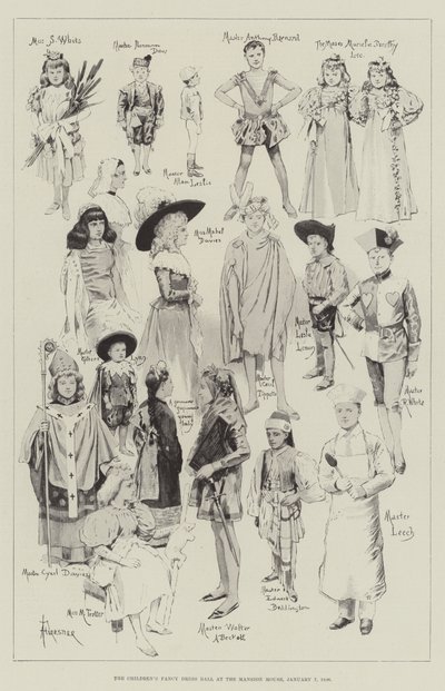 El baile de disfraces infantiles en la Mansion House, 7 de enero de 1896 de Amedee Forestier