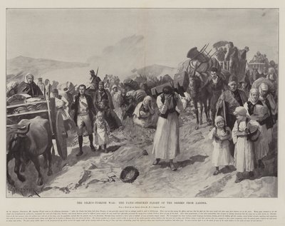 La Guerra Greco-Turca, la Huida Despavorida de los Griegos de Larissa de Amedee Forestier