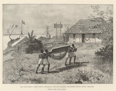 Los portugueses en África Oriental, puesto de señales para vapores y la casa del señor Pinto, Chilvane de Amedee Forestier