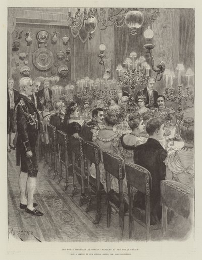 El matrimonio real en Berlín, banquete en el Palacio Real de Amedee Forestier