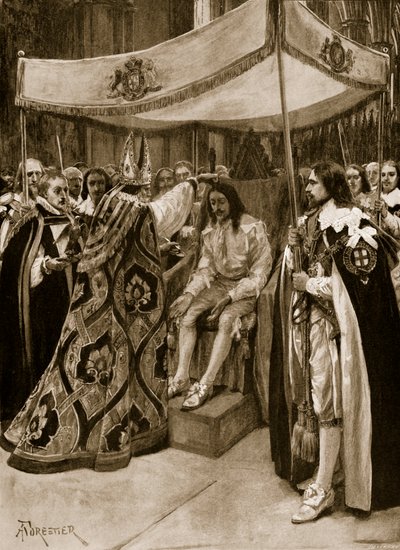 La unción de Carlos I por George Abbot, Arzobispo de Canterbury, en la Abadía de Westminster, el Día de la Candelaria, 1626, de 
