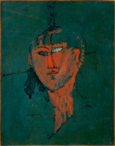 Francés: Tête rouge de Amedeo Modigliani