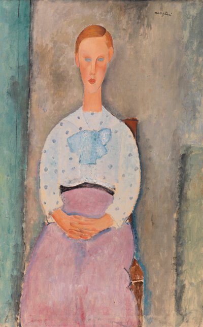 Chica con blusa de lunares de Amedeo Modigliani
