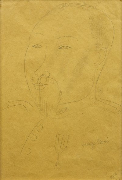 Guillaume Apollinaire como soldado de Amedeo Modigliani