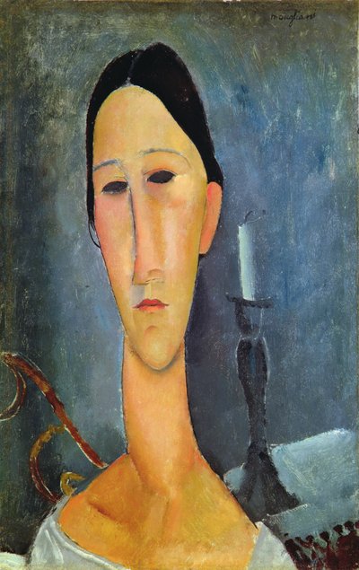 Hanka Zborowska con un Candelabro, 1919 de Amedeo Modigliani