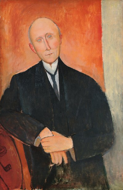 Hombre sobre fondo naranja de Amedeo Modigliani