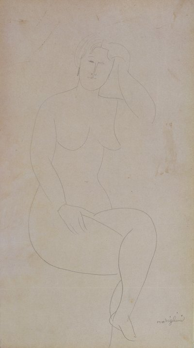 Chica desnuda de pie (piernas cruzadas) de Amedeo Modigliani