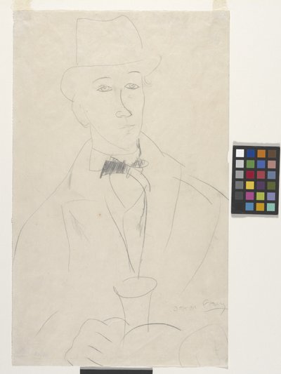 Retrato del artista, Othon Friesz (lápiz sobre papel blanco) de Amedeo Modigliani