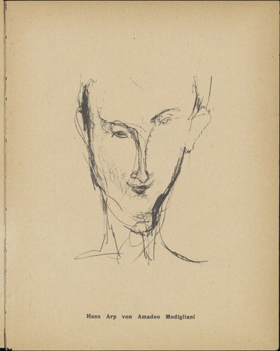 Retrato de Hans Arp 1886-1966, 1916 de Amedeo Modigliani