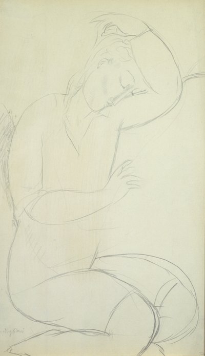 Mujer dormida (lápiz sobre papel) de Amedeo Modigliani