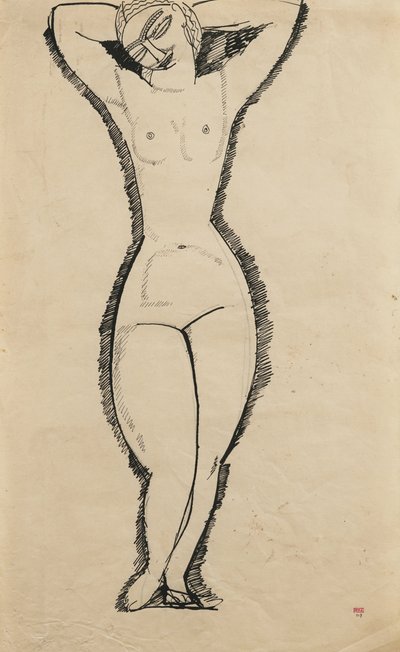 Desnudo de pie con brazos levantados (Anna Akhmatova) de Amedeo Modigliani