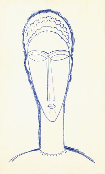 Estudio para una cabeza para una escultura, c.1911 de Amedeo Modigliani