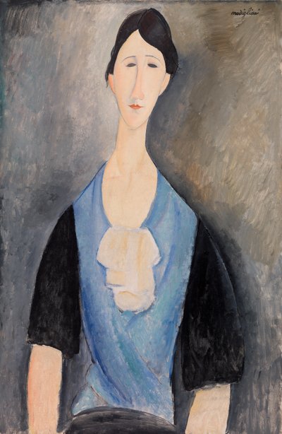 Mujer de azul de Amedeo Modigliani