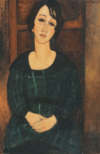 Mujer con Vestido de Cuadros, 1916 de Amedeo Modigliani