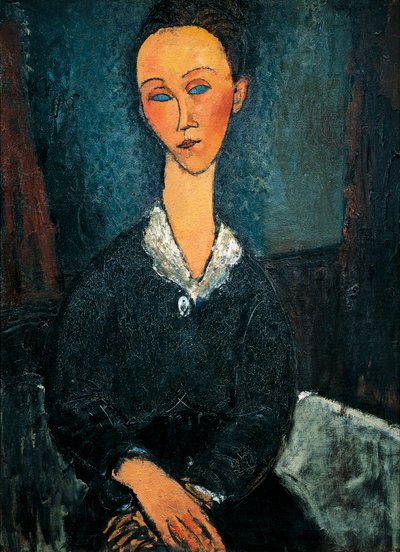 Mujer con cuello blanco, retrato de Lunia Czechowska de Amedeo Modigliani