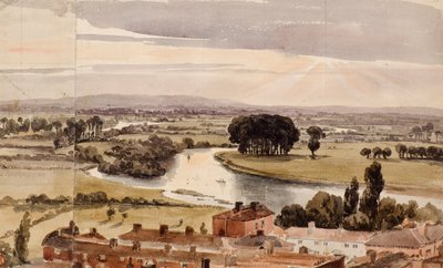 Vista panorámica del paisaje, c.1804 de Amelia Long