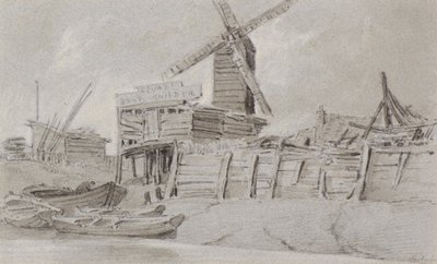 Molino de viento y astillero, c.1803 de Amelia Long