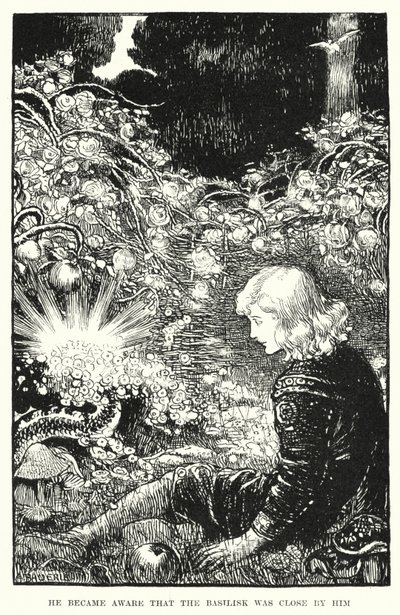 Se dio cuenta de que el Basilisco estaba cerca de él de Amelia M. (attr.to) Bowerley or Bauerle