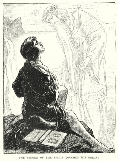 El dedo del espíritu tocó su pecho (grabado) de Amelia M. (attr.to) Bowerley or Bauerle