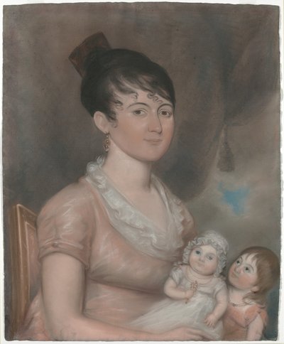 Anna Margaret Blake y Sus Dos Hijos de American 19th Century