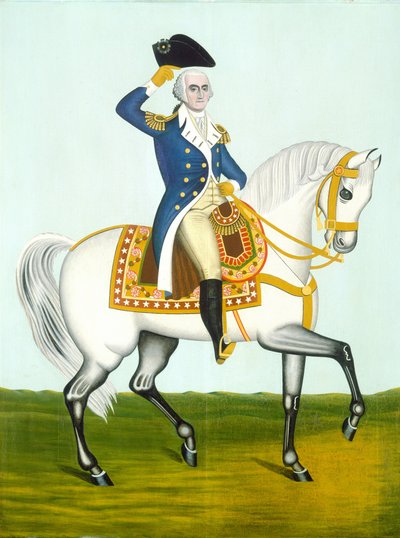 General Washington en un caballo blanco de American 19th Century