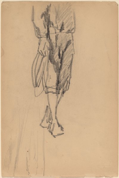 Boceto parcial de un niño con pantalones cortos de American 19th Century
