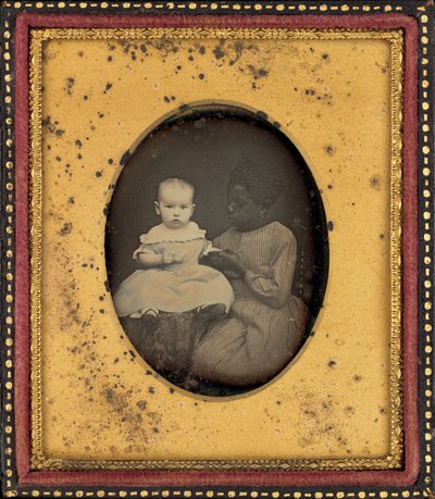Retrato de un niño y una joven de American 19th Century