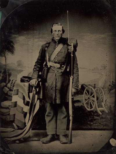 Retrato de un soldado de la Guerra Civil de American 19th Century